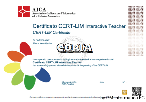 Certificato CERT-LIM Interactive Teacer